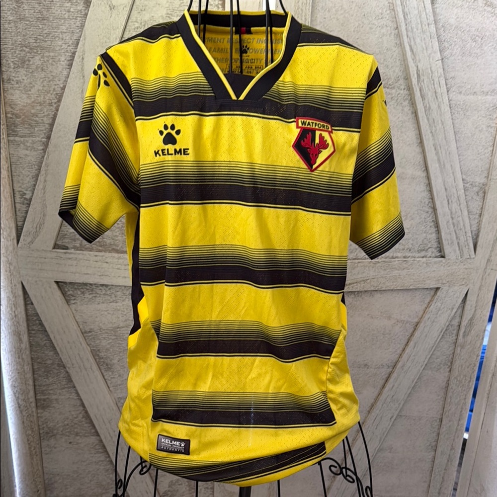 Yellow and Black Watford Football Club Soccer Shirt